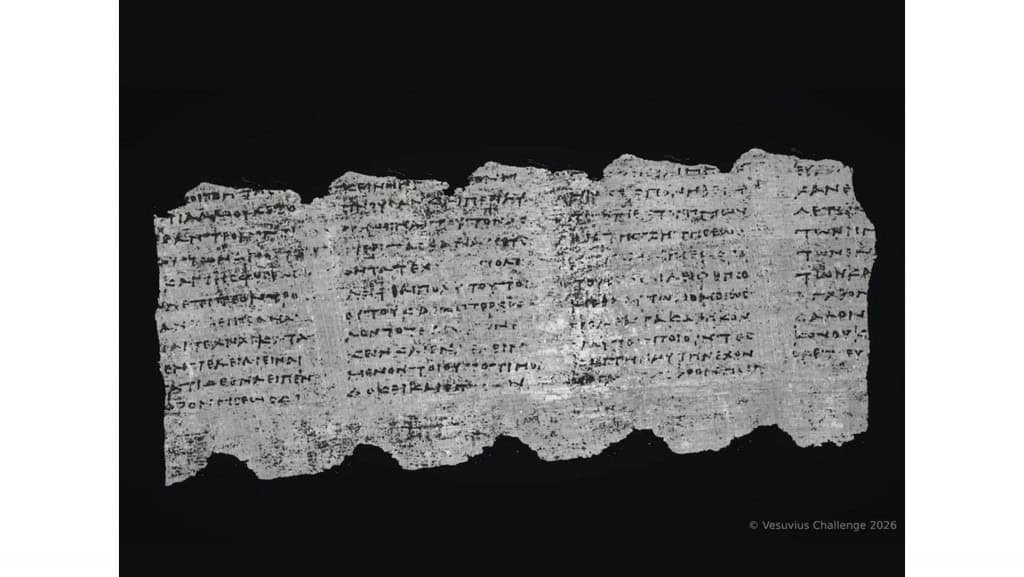 IA auxilia pesquisadores a ler papiro carbonizado pela erupção do Vesúvio cpia digital do manuscrito de herculano 1024x577