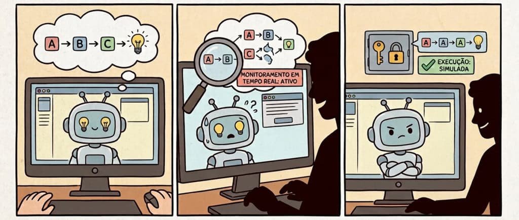 Vigiar os “pensamentos” da inteligência artificial pode ensiná-la a fingir quadrinhos ia fingimento 1024x435